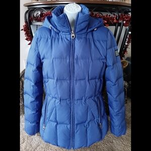 🖤 Calvin Klein Down Duck Feather Puffer Jacket Medium Winter Blue Lined